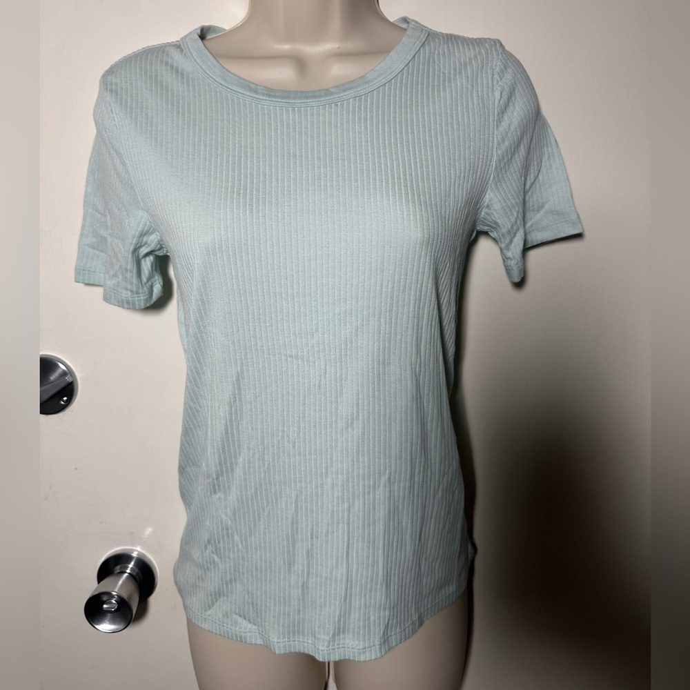 Lucky Brand Soft Mint Ribbed Tee - Picture 2 of 5